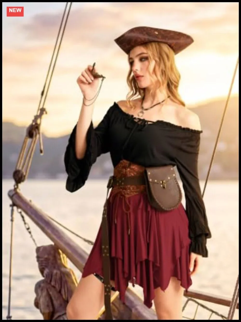 Renaissance Pirate Skirt Asymmetrical Handkerchief Hem High Waist Mini Skirt
